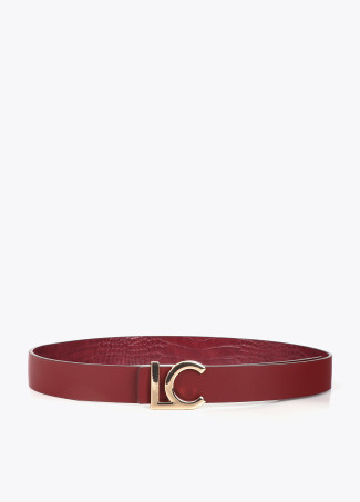 Reversible Crocodile Effect Belt with LC Logo