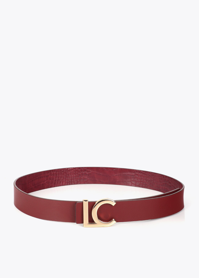 Reversible Crocodile Effect Belt with LC Logo