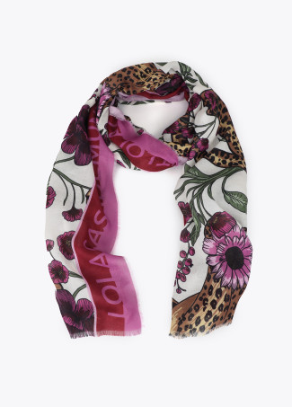 Fular tigres y flores 100x200cm