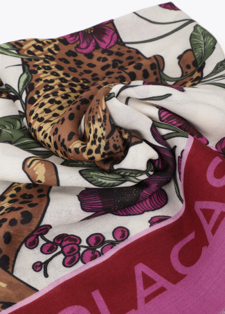 Fular tigres y flores 100x200cm