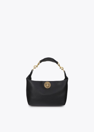 Piccola borsa a tracolla con applique metallica leopardo