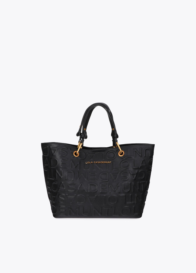 Shopper efeito pele com monograma em relevo