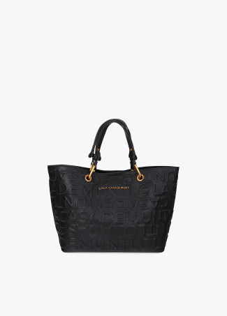 Shopper effet cuir avec monogramme en relief