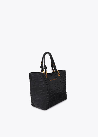 Embossed Monogram Leather-Effect Shopper