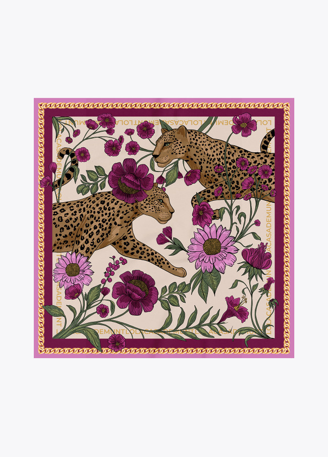 Pañuelo tigres y flores