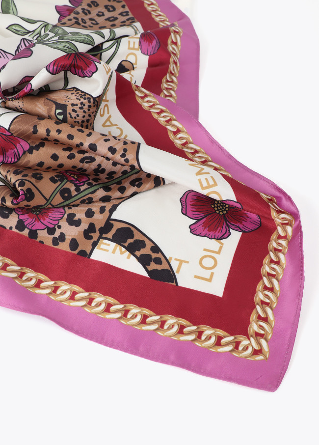 Pañuelo tigres y flores
