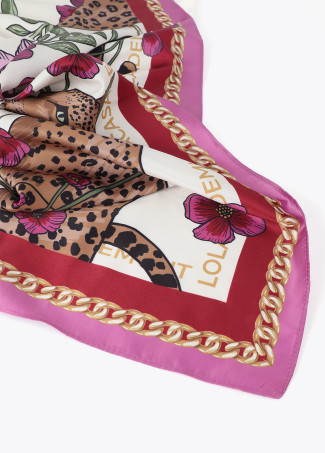 Foulard Tigri e Fiori 55x55cm