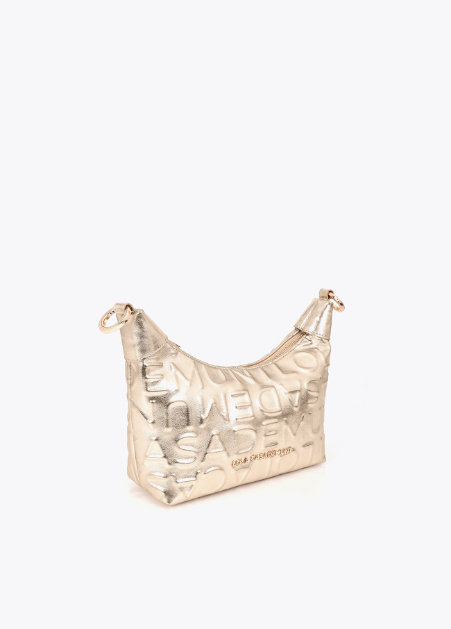 Umhängetasche aus Kunstleder mit Monogramm-Prägung