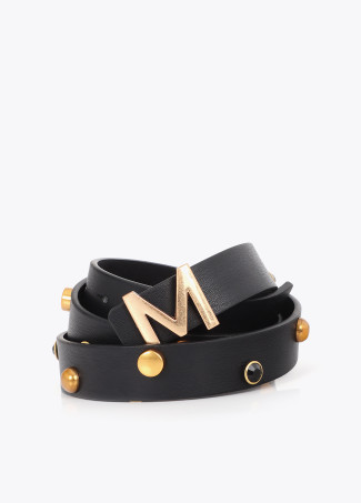 Cintura sottile reversibile con logo M