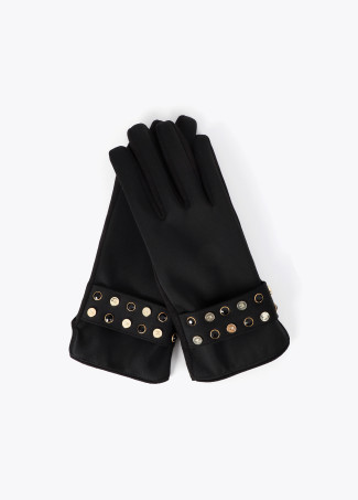 Handschuhe in Lederoptik mit personalisiertem Nietenarmband