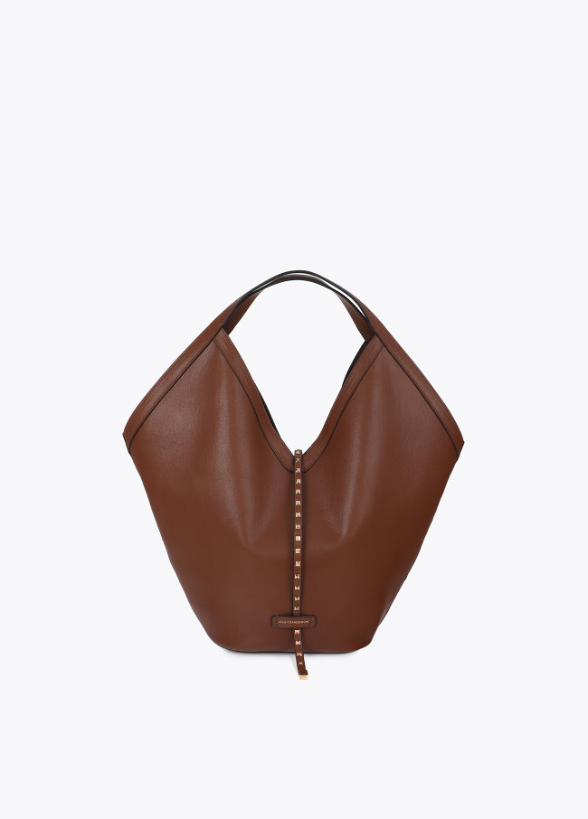 Faux Leather Shopper with Mini Studs