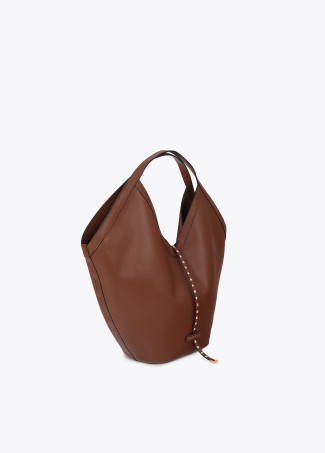 Shopper effetto pelle con mini borchie