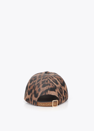 Casquette imprimé animal et similicuir