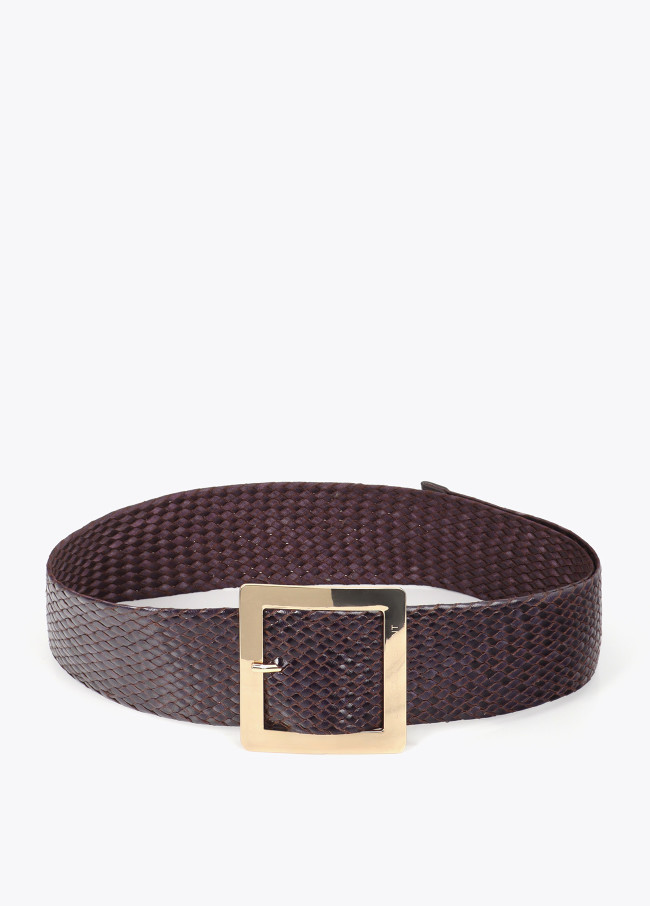 Ceinture Tressée Effet Cuir avec Boucle...
