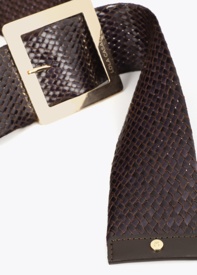 Ceinture Tressée Effet Cuir avec Boucle...
