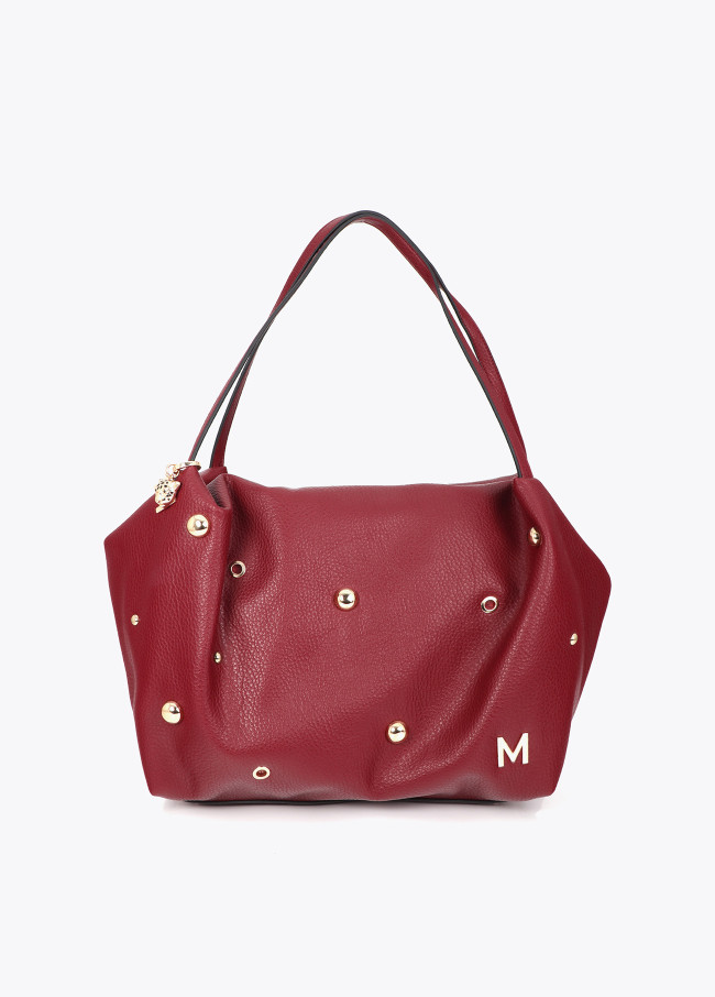 Studded Faux Leather Shopper