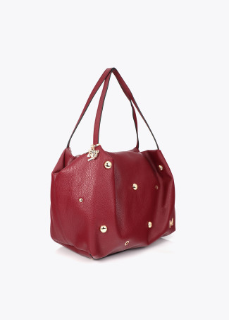 Studded Faux Leather Shopper