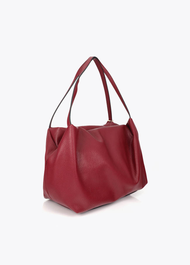 Shopper in Pelle Sintetica Borchiato
