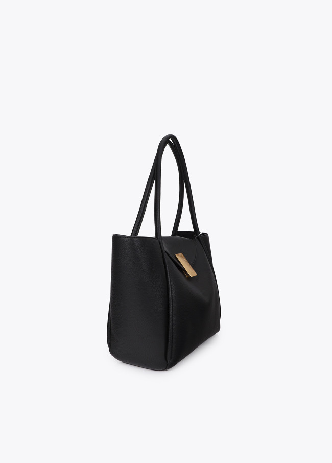 Shopper en Cuir Synthétique avec Fermoir...