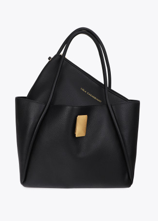 Shopper en Cuir Synthétique avec Fermoir Métallique