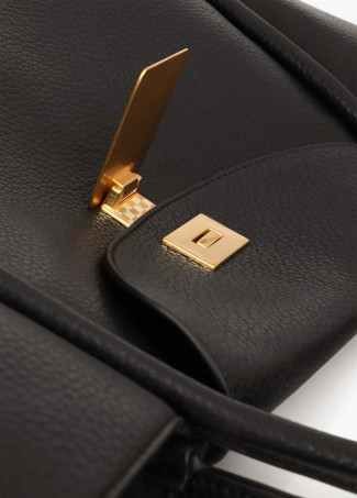 Shopper en Cuir Synthétique avec Fermoir Métallique