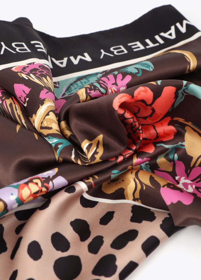 Foulard à Imprimé Floral 90x90cm