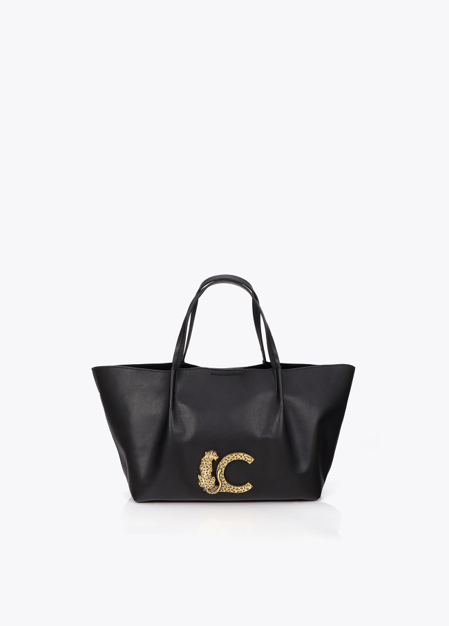 Faux Leather Double Handle Crossbody Bag