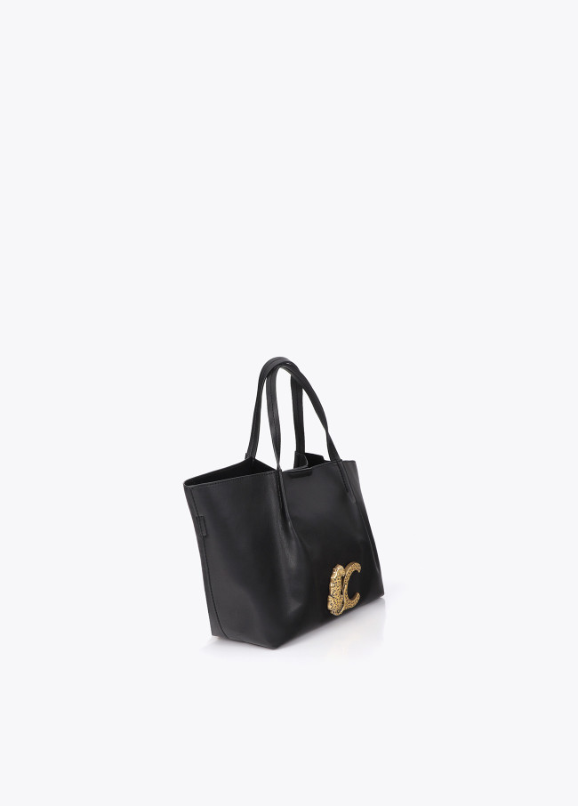 Faux Leather Double Handle Crossbody Bag