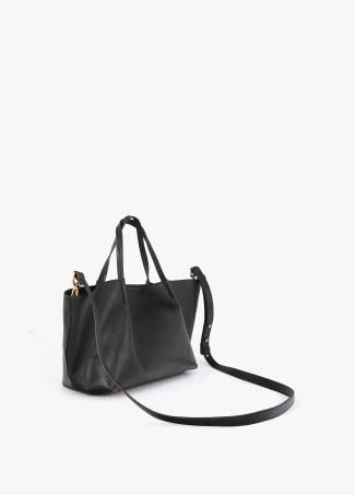 Faux Leather Double Handle Crossbody Bag