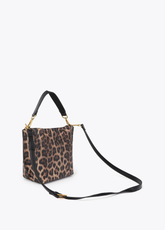 Borsa a Tracolla con Dettaglio Catena e Logo Leopardo