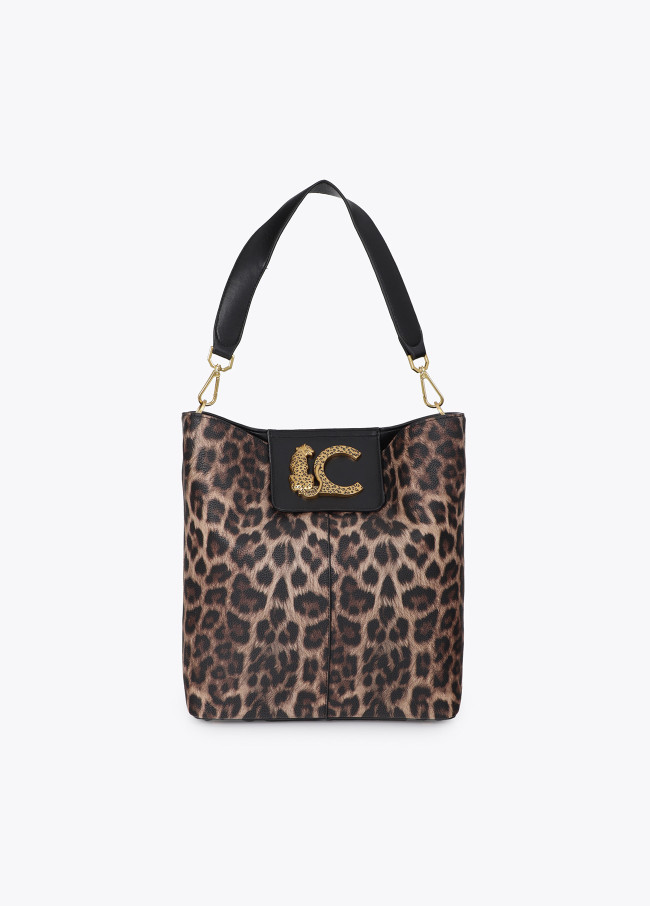 Shopper avec détail de chaîne et logo effet...