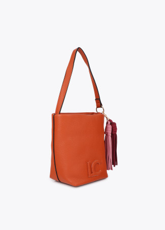 Bandoulière en simili cuir avec pompons