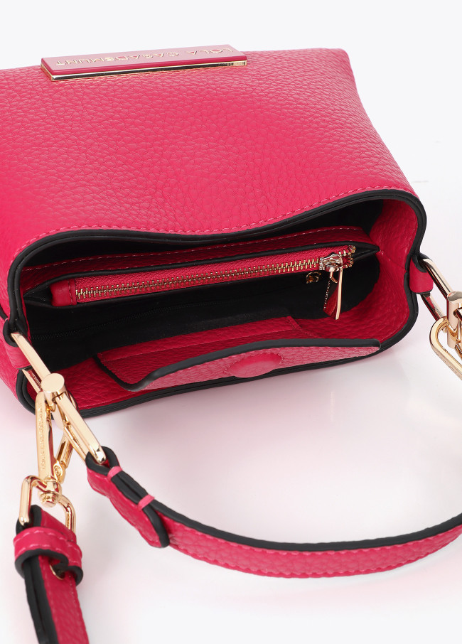 Bandoulière effet cuir logo ton sur ton