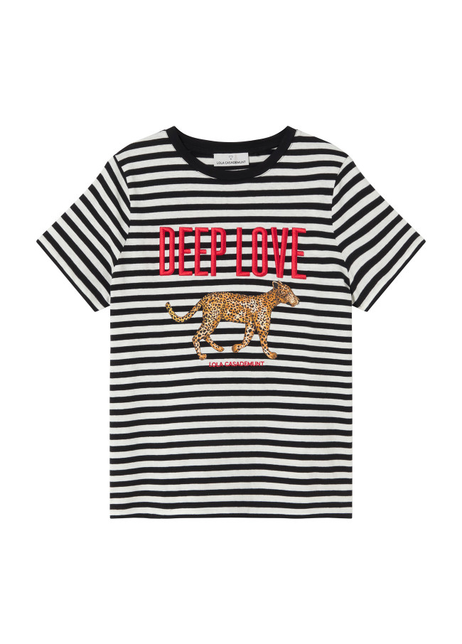 Camiseta rayas Deep Love y leopardo