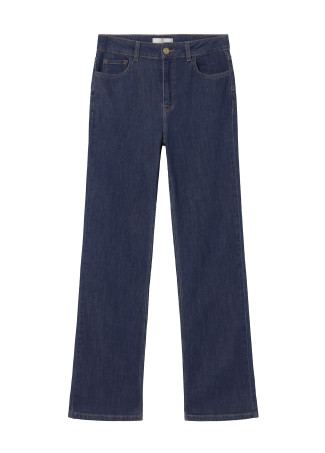 Long Jeans with Contrasting LC Embroidery on Back Pocket
