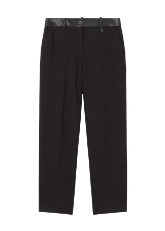 Pantaloni fit Barcellona in maglia Roma con cintura a contrasto