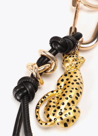 Llavero charms leopardo y corazón