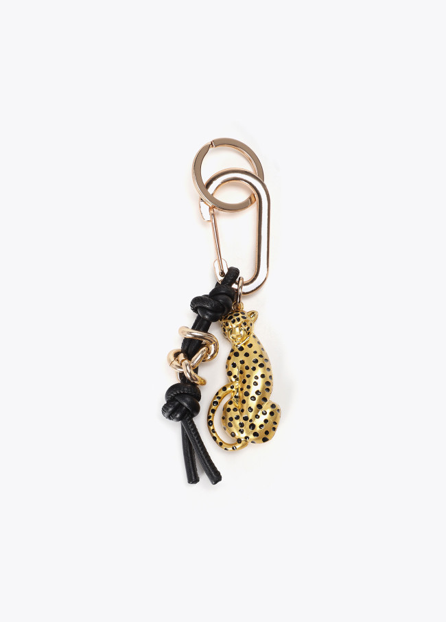 Llavero charms leopardo y corazón