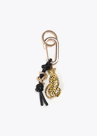 Llavero charms leopardo y corazón