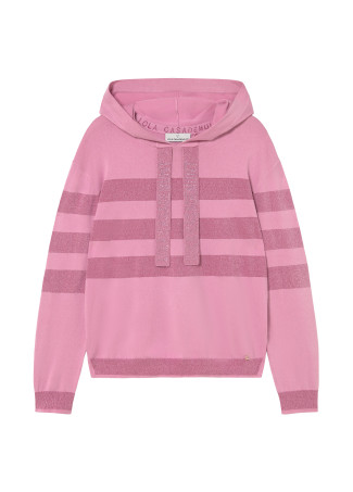 Pull à rayures avec capuche