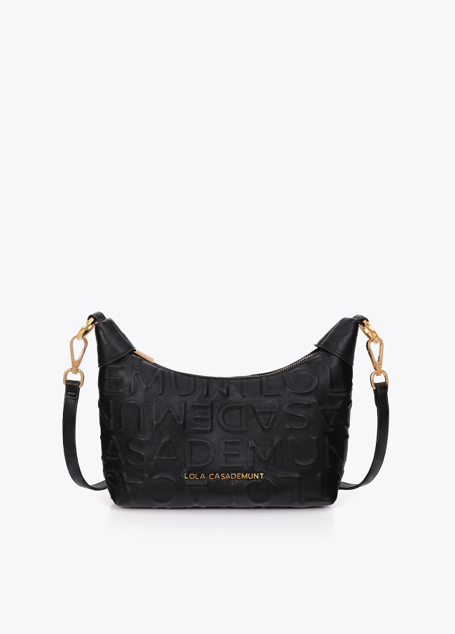 Embossed Monogram Faux Leather Crossbody