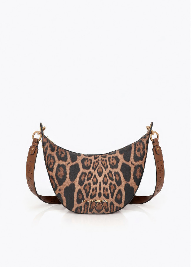 Bandoulière combinée en simili cuir et imprimé animal