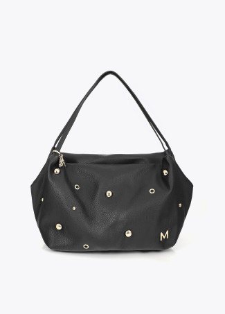 Shopper aus Kunstleder mit Nieten