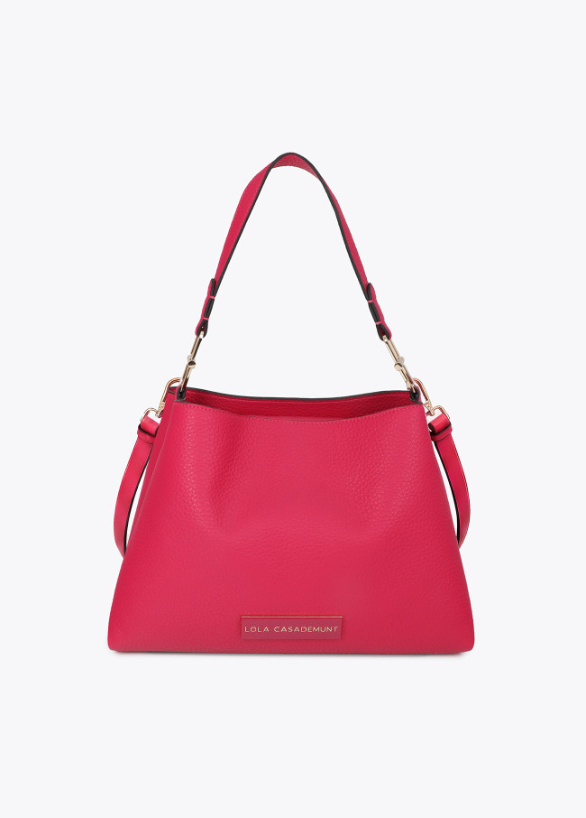 Shopper effet cuir logo ton sur ton