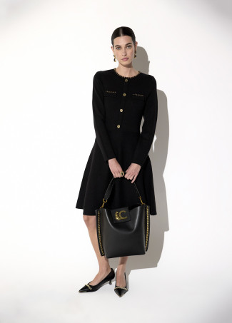Shopper com Detalhes de Corrente e Logo de Leopardo