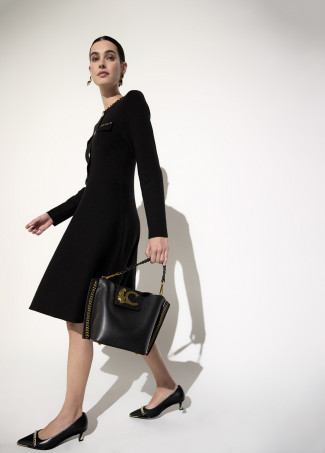 Sac Bandoulière avec Détail Chaîne et Logo Léopard