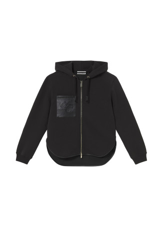 Sudadera negra con parche y maxi escudo