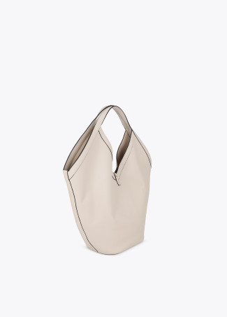 Shopper in Pelle Sintetica con Mini Borchie