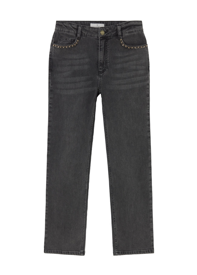 Gerades Jeans mit Kettendetail Knöchellang
