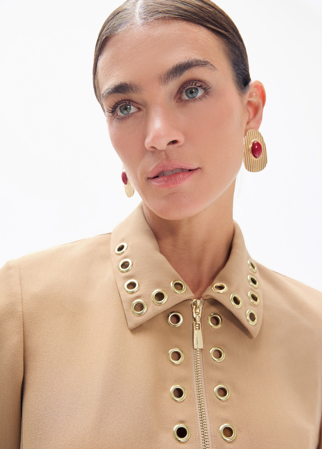 Vestido corto eyelets